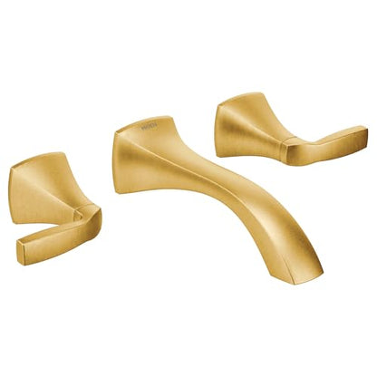 Moen T6906BG Voss Two-Handle Wall Mount Bathroom Faucet Trim Kit, Valve Required, Brushed Gold - color: Gold