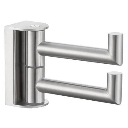 Angle Simple Swivel Towel Hook 2 Arms, Robe Coat Wall Hook, Brushed Nickel | Solid SUS304 Stainless Steel, Fold Flush to the Wall, Space Saving Bathroom Kitchen Hand Wash Towel Holder, Screws Mounted - color: Brushed Nickel, size: 1 Pack