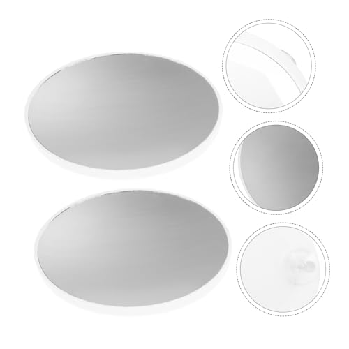 Outanaya 2pcs Unique Suction Cup Mirror Magnifying Lighted Makeup Vanity Mirror for Bathroom