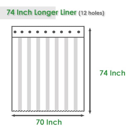 Fabric Shower Curtain Liner 70 x 74 Inch, Water-Repellent Polyester Long Bathroom Shower Curtains Spa and Hotel Quality, Machine Washable, White - color: White, size: 70"W x 74"L (Pack of 1)