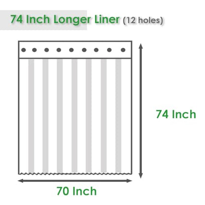 Fabric Shower Curtain Liner 70 x 74 Inch, Water-Repellent Polyester Long Bathroom Shower Curtains Spa and Hotel Quality, Machine Washable, White - color: White, size: 70"W x 74"L (Pack of 1)