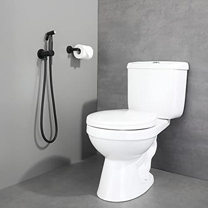 Matte Black Handheld Bidet Sprayer for Toilet Warm Water Wall Mount | Stainless Steel Wall Hung Bidet Hand Held Sprayer with Brass Hot and Cold Mixing Valve, 47 Inches Anti-leaking Shower Hose - color: Matte Black
