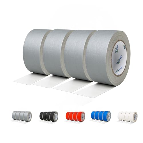 Gaffers Tape Gray 4 Pack Bulk Heavy Duty, 2" x30Yards Each, Professional Grade Gaffer Tape, Non-Reflective No Residue Hand Tear Self-Adhesive, Multiple Purposes (Gray, 4 Rolls) - color: 2" Gray (4 Rolls)
