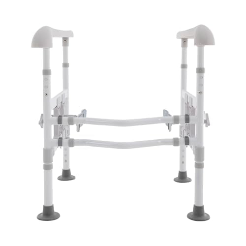 Toilet Safety Rails for Seniors, Stand Assist Aid Adjustable Height and Width Safety Frame with Handrail, Lift Assist Devices for Elderly & Handicap& Disabled, Fits Most Toilet Seats (Gray) - color: Gray