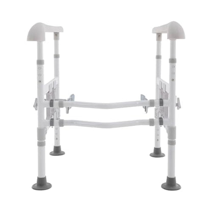 Toilet Safety Rails for Seniors, Stand Assist Aid Adjustable Height and Width Safety Frame with Handrail, Lift Assist Devices for Elderly & Handicap& Disabled, Fits Most Toilet Seats (Gray) - color: Gray
