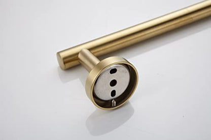 TocTen Bath Towel Bar - Thicken SUS304 Stainless Steel Bathroom Towel Holder, Towel Rod for Bathroom Heavy Duty Wall Mounted Towel Rack Hanger (18IN, Brushed Gold) - color: Gold, size: 18IN