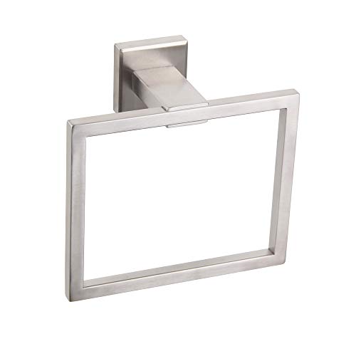 GERZWY Bath Towel Holder SUS304 Stainless Steel Towel Hanger Towel Ring for Bathroom Lavatory Wall Mount Contemporary Style, Brushed Finish JG1906-LS - color: Brushed