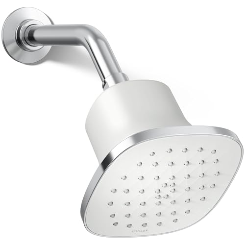 Kohler 37722-Y-CP Cinq Square single-function filtered showerhead, 2.5 gpm, Polished Chrome - color: Polished Chrome, size: 2.5 GPM, style: Square