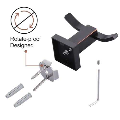 WOWOW Towel Hooks for Bathrooms Oiled Rubbed Bronze, SUS304 Stainless Steel Coat Hook, Bathroom Robe Towel Holder, Heavy Duty Robe Hooks, Bathroom Double Towel Hooks for Coats, sponges, Wall Mount - color: Oiled-Rubbed Bronze