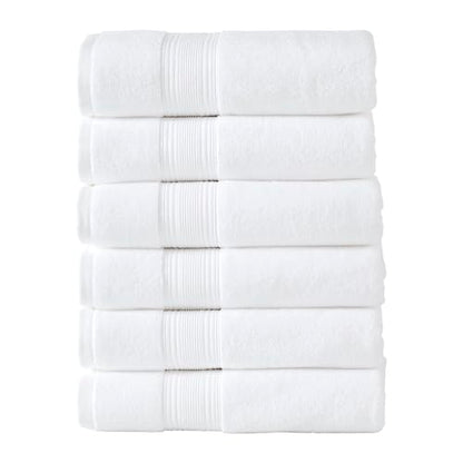 Modern Threads Hotel Collection 6-Pack 100% Ring Spun Cotton, Highly Absorbent Quick Drying Bath Towel Set, White, 24x48 - size: 24x48