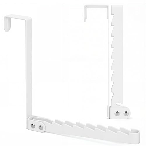 FYY Over The Door Hooks Hanger, 2 Pack Collapsible Folding Over Door Clothes Drying Rack Space Saving Laundry Hanging Storage Hook for Clothing, Coats, Towels for Bedroom Bathroom White - color: White, size: Long: 7.92 inch, style: 2 Pack