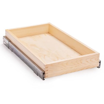 13”W x 21”D x 3”H Soft Close Slide Out Wood Drawer Organizer for Kitchen, (Cabinet Opening Width>14.5 inches for Bottom Assembly, Width= 14 inches for Side Assembly) - size: 13”W x 21”D