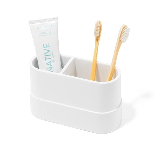 Yew Design Matte White Bathroom Toothbrush Holder Cup - Round Large - color: Large Round Matte White