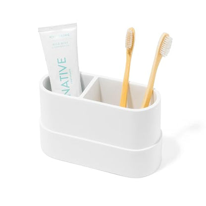 Yew Design Matte White Bathroom Toothbrush Holder Cup - Round Large - color: Large Round Matte White