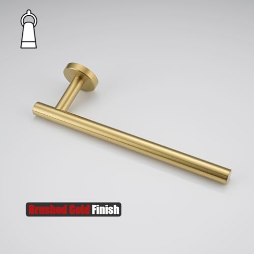JQK Hand Towel Bar Gold, 10 Inch Thicken 0.8mm 304 Stainless Steel Bathroom Hand Towel Holder, 9 Inch Useable Length Wall Mount, Brushed Gold, THH110L9-BG - color: Brushed Gold