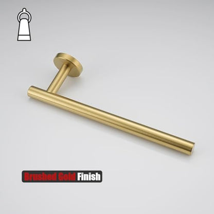 JQK Hand Towel Bar Gold, 10 Inch Thicken 0.8mm 304 Stainless Steel Bathroom Hand Towel Holder, 9 Inch Useable Length Wall Mount, Brushed Gold, THH110L9-BG - color: Brushed Gold