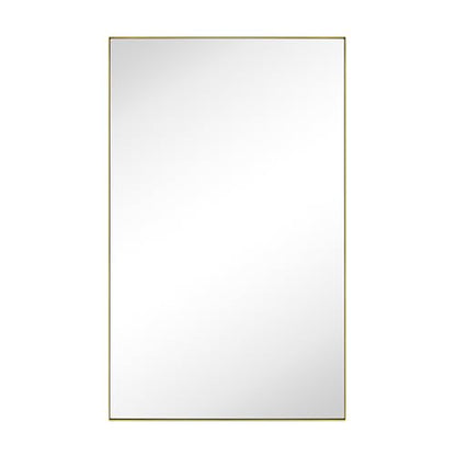 TEHOME Recessed Mount 16x26'' Squared Rectangle Brushed Gold Bathroom Medicine Cabinet with Mirror Gold Metal Framed Rectanglular Medicine Cabinet 2 Adjustable Glass Shelves - color: Brushed Gold