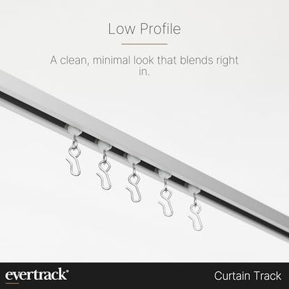 Curtain Track - Ceiling Mounted Curtain Rail for Curtains, Drapes, and Room Dividers - USA Made - Large (20 Feet), Pure White - color: Pure White, size: Large (20 Feet)