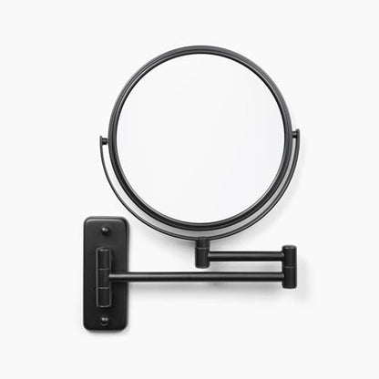 JERDON Wall-Mounted Makeup Mirror - 5X Magnification - Black - JP7506BK | 8" Round Frame, 13.5" Wall Extension Arm - color: Black, size: 5X Magnification