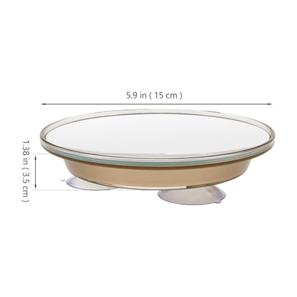 Magnifying Makeup Mirror with 20x Suction Cup, 150mm Round Convex Lens, Portable Bathroom Mirror for Travel and Daily Use