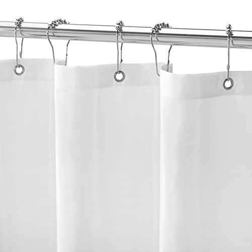White Fabric Waterproof Shower Curtain or Liner, 72 x 72 | Fabric Shower Curtain Liner, Soft Cloth, Hotel Quality, Modern Style, Water-Resistant, Machine Washable - color: Fabric-white, size: 72"W x 72"L (Pack of 1)