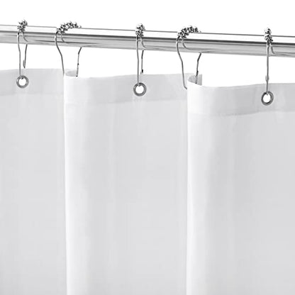 White Fabric Waterproof Shower Curtain or Liner, 72 x 72 | Fabric Shower Curtain Liner, Soft Cloth, Hotel Quality, Modern Style, Water-Resistant, Machine Washable - color: Fabric-white, size: 72"W x 72"L (Pack of 1)