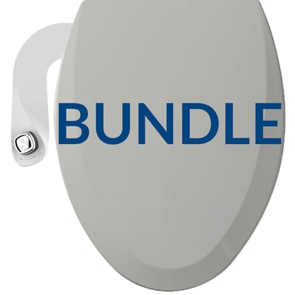 Bio Bidet by Bemis 500EC Toilet Seat with Perfect Fit, Fresh Water Spray, Non-Electric, Easy to Install Bidet, ROUND, Ice Grey - style: Bidet & Seat Bundle