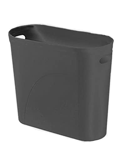 Bathroom Small Trash Can, 3 Gallon Slim Plastic, Black - color: Black