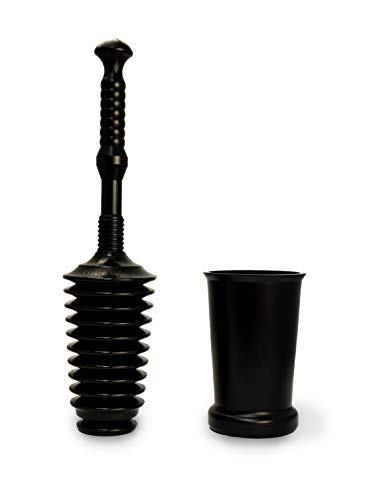 Master Plunger MP500-3TB Heavy Duty Bathroom Toilet Plunger Kit with Tall Bucket. Equipped with Air Release Valve, Black - color: Black - Tall Bucket