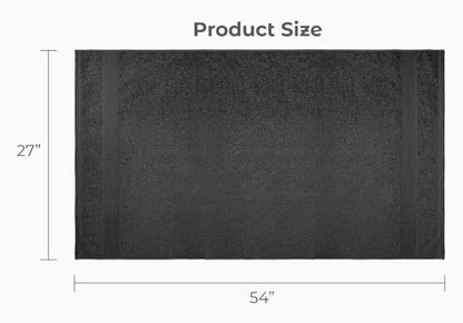 Luxury Bath Towels Set of 4 (27” x 54”) | Towels for Bathroom | Super Soft | Highly Absorbent Towels for Home, Spa, Gym (Grey) - color: Grey