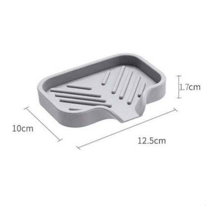 1pc Countertop Sink Scrubber Drain Pad for Brush Sponge and Soap, Silicone Kitchen Sink Tray, Soap Dish Holder with Drain Tip, Home Kitchen Bathroom Accessory