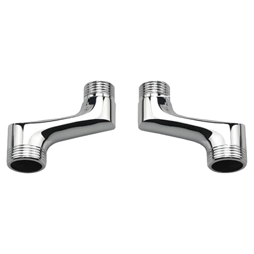 2Pcs Shower Head Adapter, Brass Shower Head Extender, Adjustable Swivel Arm, 1/2 3/4 Offset Connection, Excentric Toilet Connection
