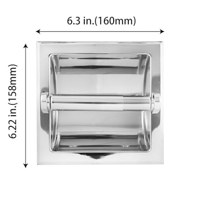 SENTO Recessed Chrome Toilet Paper Holder, Wall Mounted Heavy Duty Metal Toilet Paper Roll Holder with Rear Mounting Bracket, in Wall, Easy Installation, Polished Chrome - color: Polished Chrome
