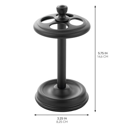 iDesign Toothbrush Holder for Bathroom or Vanity - 4 Slots for Manual Toothbrushes - Matte Black - color: Matte Black, style: Pack of 1