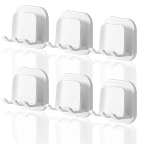 Toothbrush Holders for Bathrooms, Razor Holder for Shower, Self Adhesive Tooth Brushing Holder Wall Mounted, Toothbrush Organizer for Shower Hanging Towel, Waterproof Hook for Bathroom, 6Pcs - size: ToothbrushHolders - 6PCS