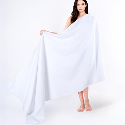 Cotton Paradise 100% Cotton Turkish Towel, Soft Absorbent Quick Dry, 40x80 Oversized Bath Sheet Towel, Snow White - color: Snow White, size: 40"x80"