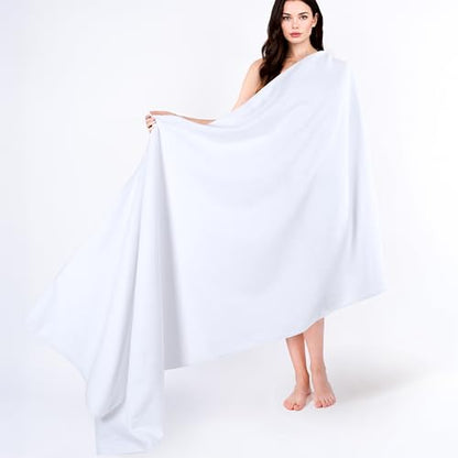 Cotton Paradise 100% Cotton Turkish Towel, Soft Absorbent Quick Dry, 40x80 Oversized Bath Sheet Towel, Snow White - color: Snow White, size: 40"x80"
