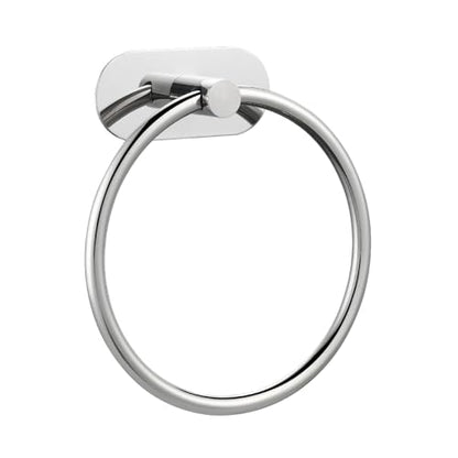 Self-Adhesive Towel Ring, No Drill Stainless Steel Round Hand Towel Holder, Rustproof Waterproof Towel Hanger with Strong Sticky Base, Modern Wall-Mounted Towel Loop for Bathroom Kitchen (Chrome) - color: Chrome