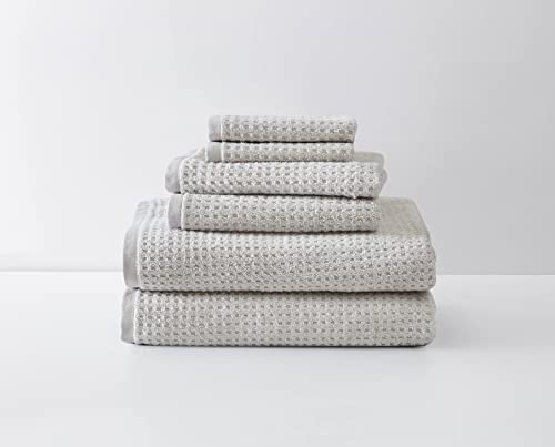Tommy Bahama - Bath Towels, Highly Absorbent Cotton Bathroom Decor, Low Linting & Fade Resistant, Oeko-Tex Certified (Northern Pacific Grey, 6-Piece) - color: Northern Pacific Pelican Grey, size: 6 Piece Bath Towels