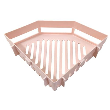 GLOGLOW Plastic Corner Shower Shelf Corner Shower Shelf, Triangular Wall Mounted Space Saving Bathroom Organizer for Bathroom Room Storage Daily Use
