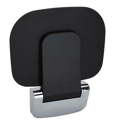 Foldable Shower Seat Wall Mounted – 400lb Shower Bench, Small Shower Spaces, 17" Secure Fold Down Design (Black)