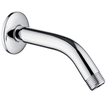 BRIGHT SHOWERS Brass Shower Arm with Flange 6 Inch Wall Mounted Shower Pipe Arm Extension for Fixed Shower Head and Handheld showerhead, Chrome - color: Chrome, style: Basic 6 Inch