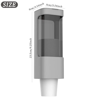Cup Dispenser Sealed Pull Type Water Cooler Cup Holder Dustproof Wall Mount Bathroom Dispenser with Lid Double Paper Holder for Home, Bathroom, Office, Water Cooler C