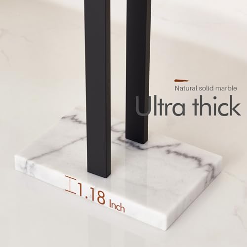 KOKOSIRI Free Standing Towel Racks Matte Black 2-Tier Towel Holder for Bathroom Floor Stand with Heavy Marble Base Thicken Steady Design Stainless Steel THS0005-BK - color: Matte Black