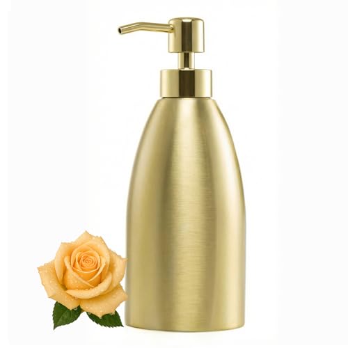 304 Stainless Steel Soap Dispenser 16oz Rust-Proof Liquid Soap Pump Bottle for Kitchen or Bathroom Countertop Hand Dish Lotion Leak-Proof (Matte Gold) - color: Matte Gold