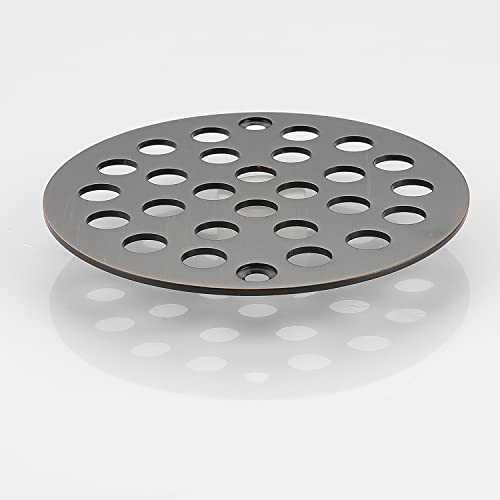 Round 4 Inch Screw-in Round Floor Drain Cover Replacement Shower Drainer Grate with Screws (ORB) - color: Orb