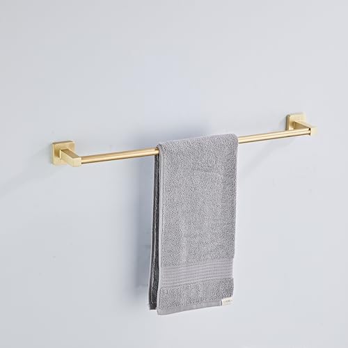 Brusehd Light Gold Bathroom Hardware Set 4 Pieces,Bathroom Accessories Set Stainless Steel Wall Mounted, Hand Towel Bar, Towel Ring, Robe Towel Hooks,Toilet Paper Holder,Towel Bar Set, 23.6 Inch… - color: Brusehd Light Gold, size: 23.6Inch