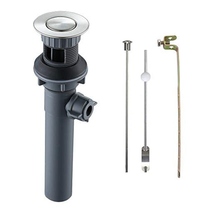 WOWOW Bathroom Drain Assembly Stopper with Lift Rod for Bathroom Faucet Vanity Sink Pop-Up Drain Stopper Assembly with Lift Rod and Overflow,Brushed Nickel - color: Brushed Nickel, style: Style B: lift rod drain