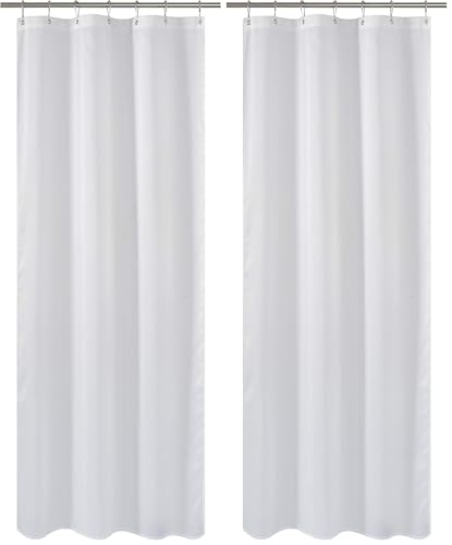N&Y HOME Fabric Shower Curtain or Liner 36 x 72 Inches Bath Stall Size with 2 Bottom Magnets, Hotel Quality, Washable, Water Repellent, White Spa Bathroom Curtains with Grommets, 36x72 (Pack of 2) - color: White, size: 36"W x 72"L (Pack of 2)