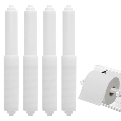 4 Pcs Spring Loaded Toilet Paper Holder,Tissue Holder for Toilet | Plastic Toilet Tissue Roll Holder Insert,White Toilet Paper Holder Replacement Rod For Toilet or Bathroom Fixture